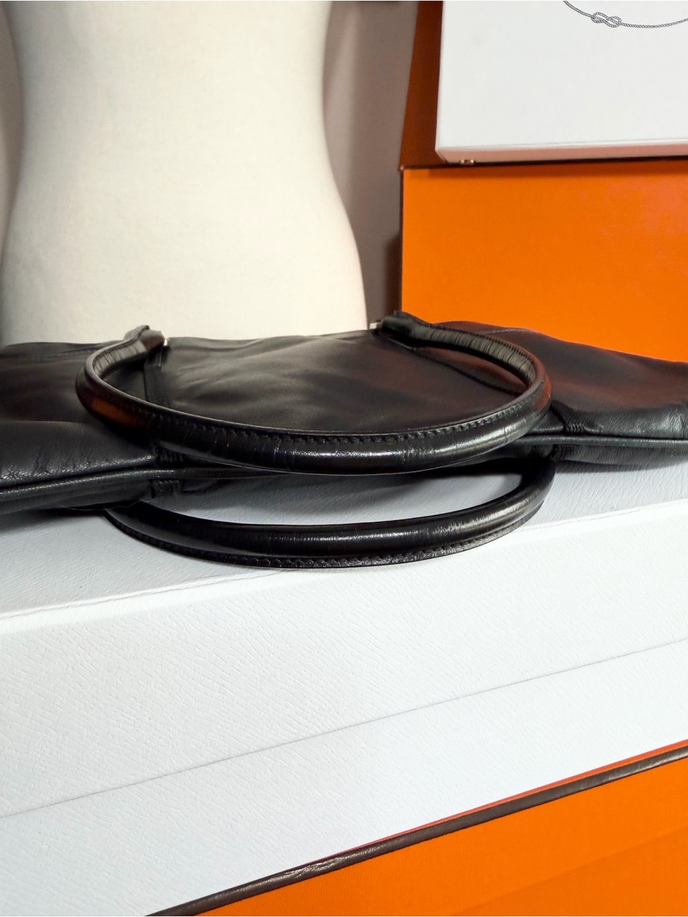 Prada🌟Black Smooth Leather and silver hardware Shoulder Bag! Offers welcome! - Picture 13 of 16